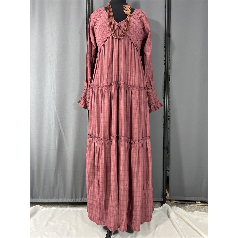 R.Vivimos Maxi Dress Empire Waist Sz S Boho Casual Flowy Layered Ruffle Summer J